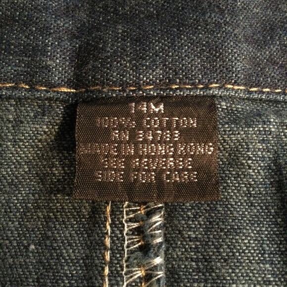 Y2K Long Denim Western Cowgirl Skirt Contrasting hem Pockets Button & Zip 14 - Picture 2 of 5